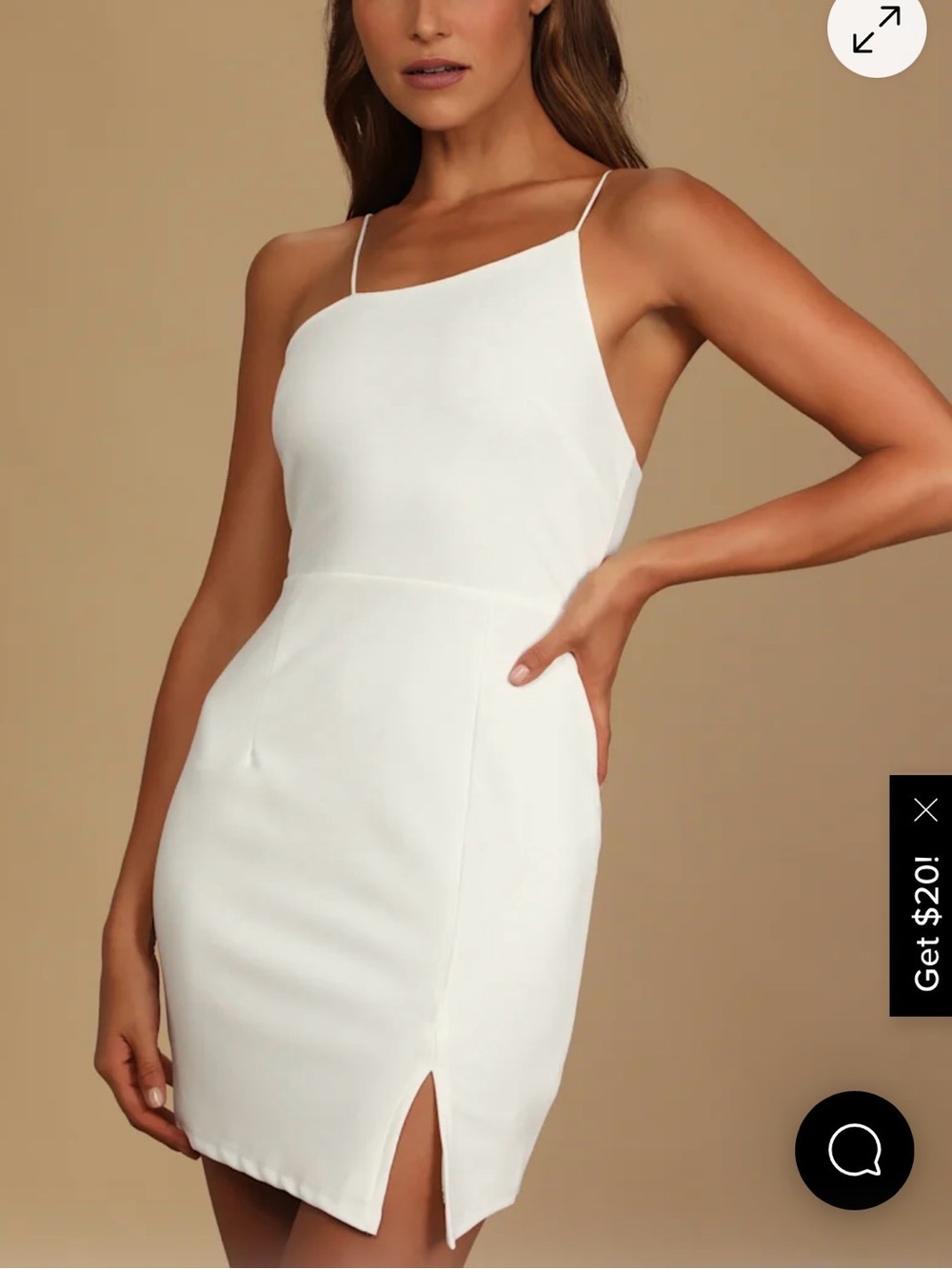 Showpo White Spaghetti-Strap Mini Dress